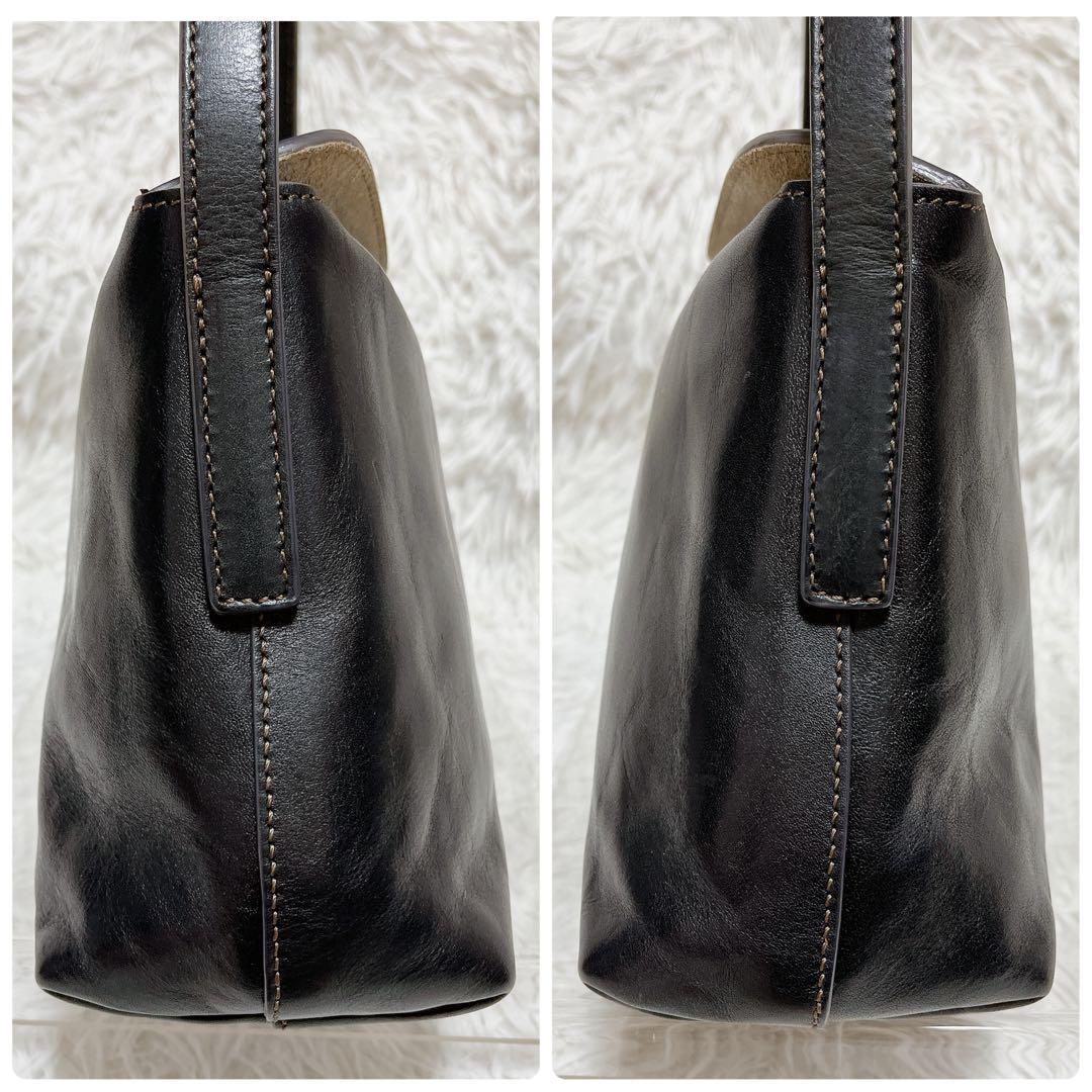 【美品】HIROFU ヒロフ ベリーナ ワンショルダーバッグ ブラック レザー