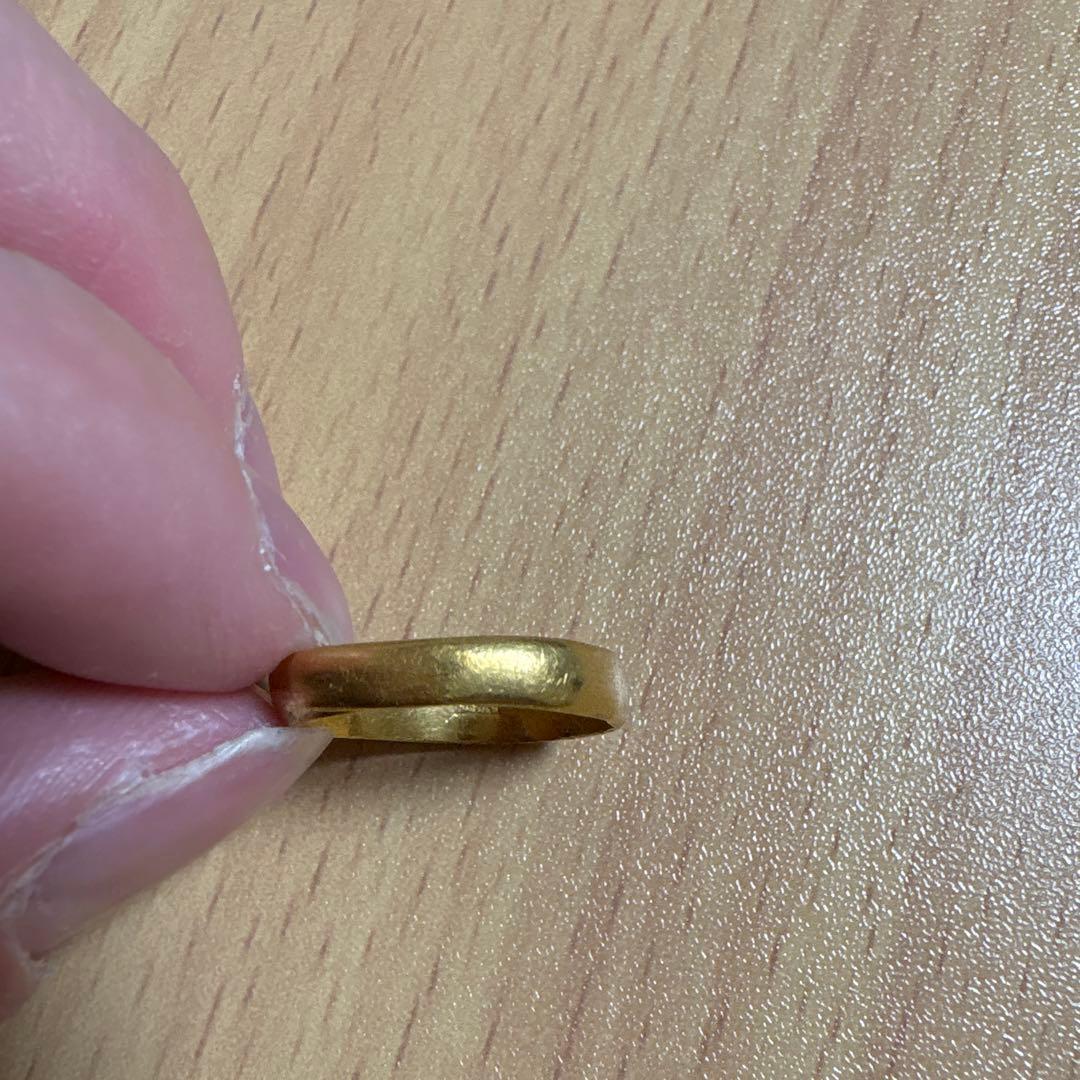 K24 24k 純金 漢字刻印 24金 甲丸リング シンプル