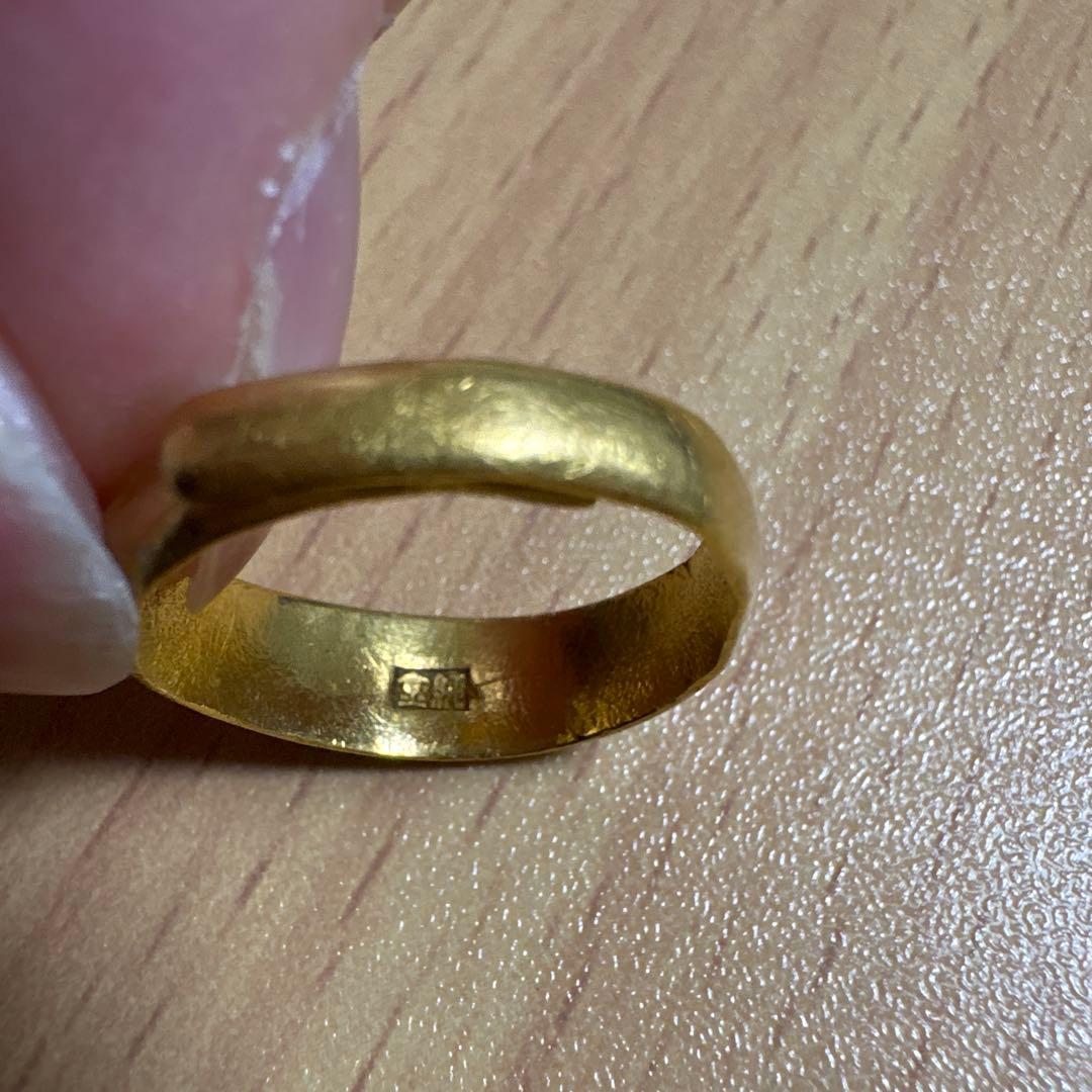 K24 24k 純金 漢字刻印 24金 甲丸リング シンプル