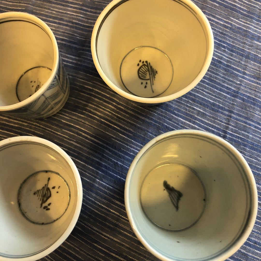 江戸後期そば猪口矢羽6個セット