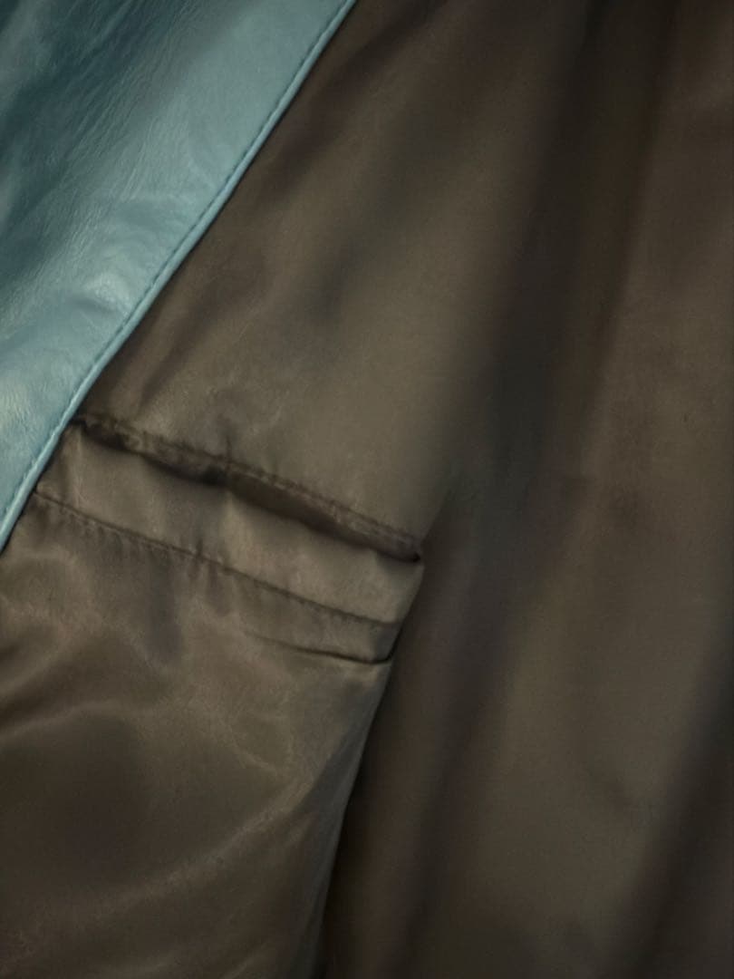 革ジャン ライダースジャケット 本革 羊革 柔らかいバイカー 襟付き　ヒース