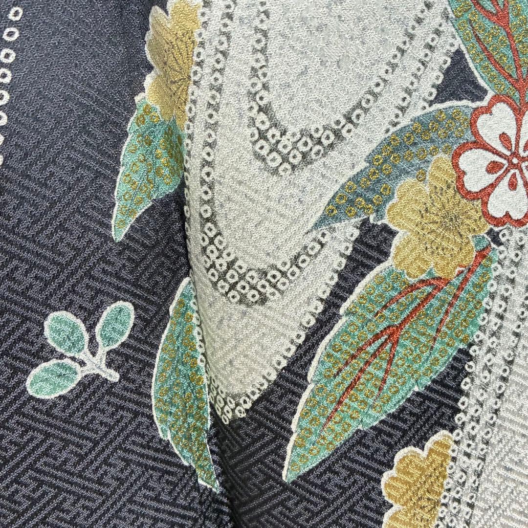 D57 訪問着 桜 流水 正絹 着物 袷 しつけ糸付き未使用極美品