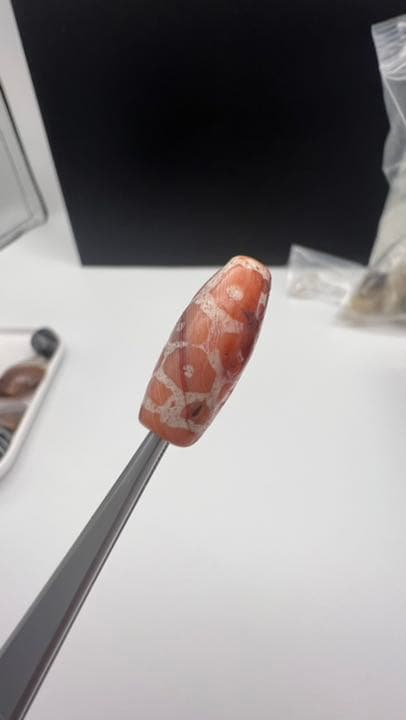 【アンティーク ビーズ】エッジドカーネリアン ビーズ 20.2mm