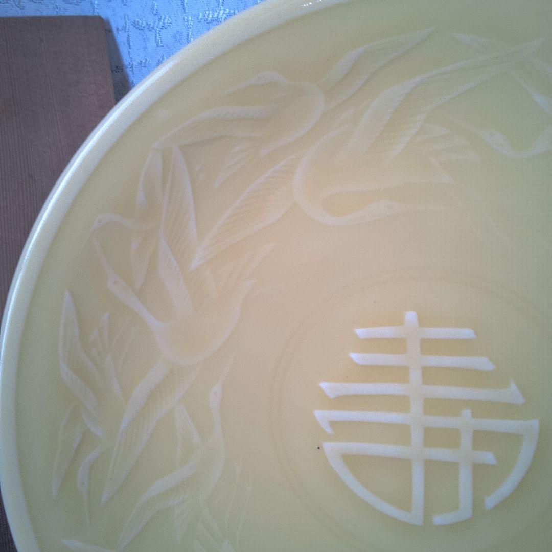 平安端祥 ？ 陶器製彫刻模様大皿 中古