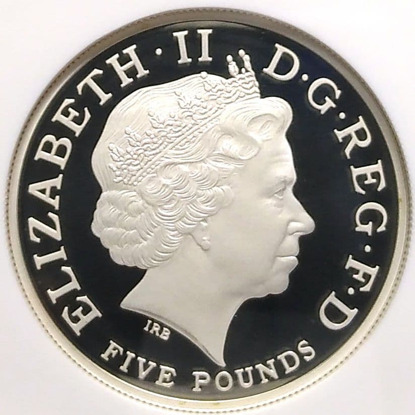 2013 ジョージ王子洗礼記念 5ポンド ピエフォー プルーフ銀貨 PF69UC