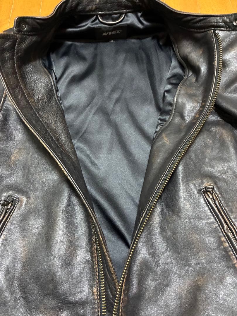 本日8日限定値下げ！AVIREX シングルレザージャケット羊革XL