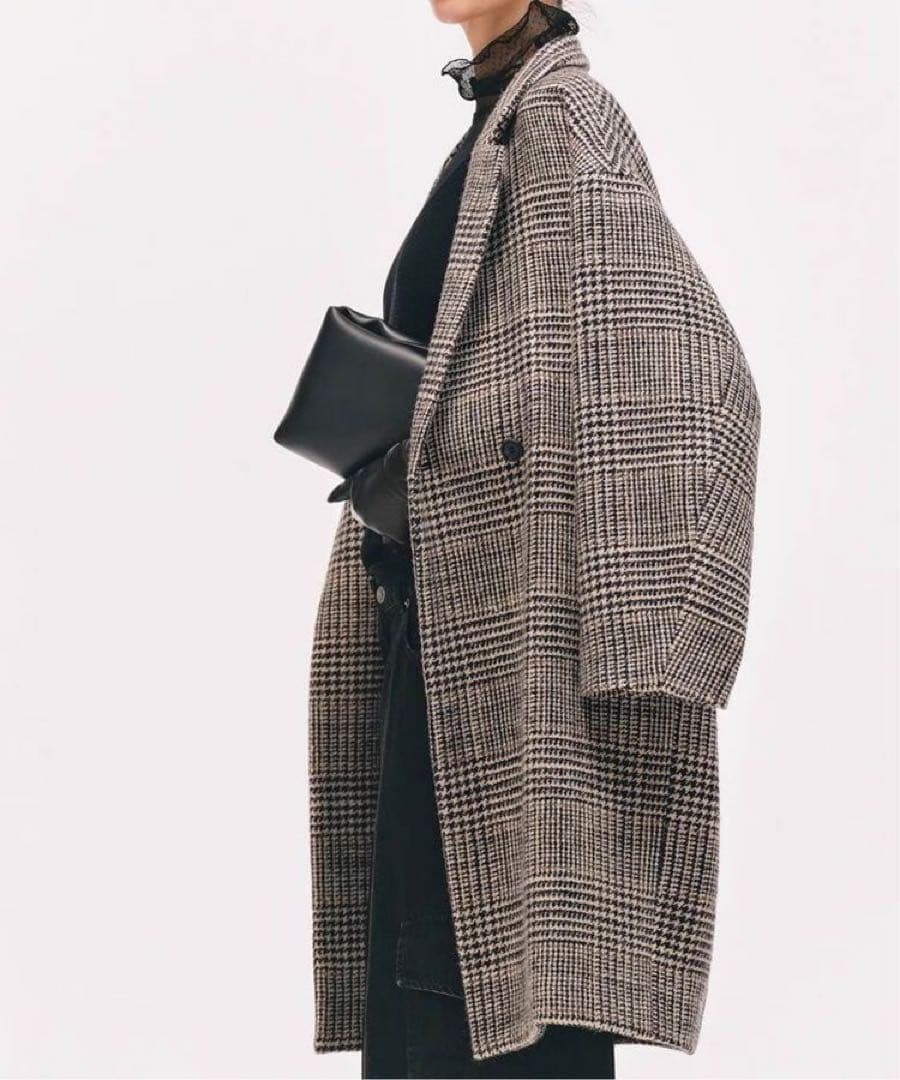 アパルトモン　LISIERE CHECK W COAT ウールコート