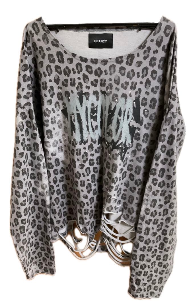 【GRANCY】総柄ラインストーングラフィックロンT