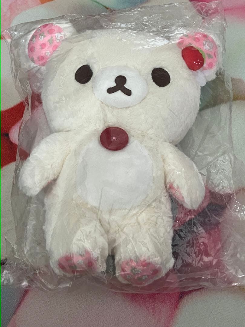 コリラックマ　抱っこぬいぐるみM  いちご　花柄