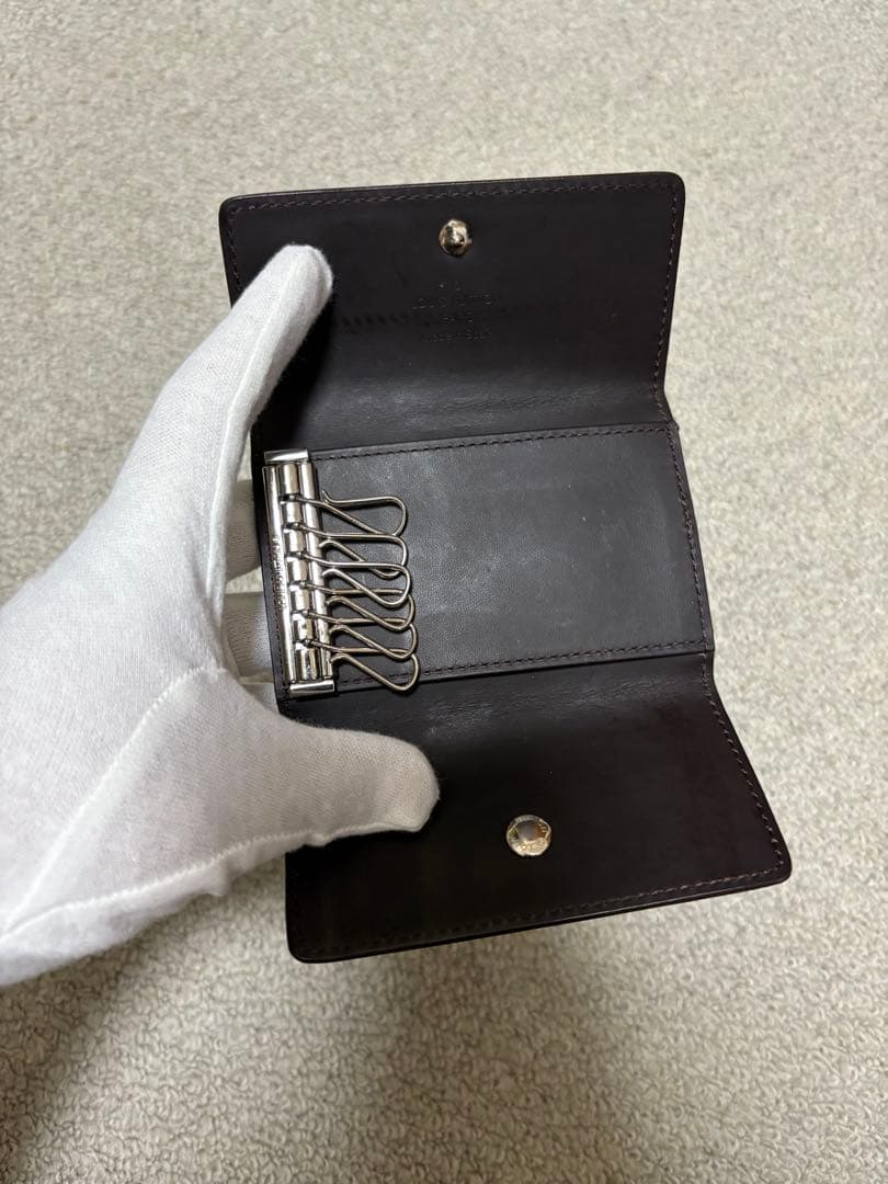 ルイヴィトン モノグラムグラセ 6連 キーケース 濃茶