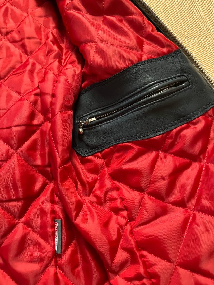 NANO-UNIVERSE ネイビー レザーライダースジャケット