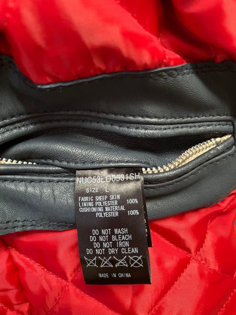 NANO-UNIVERSE ネイビー レザーライダースジャケット