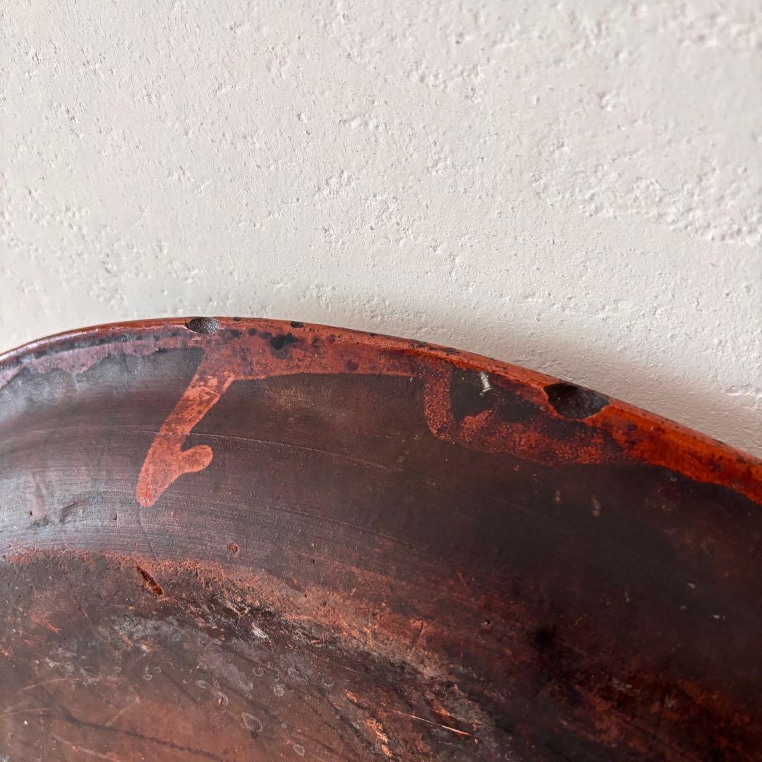 【フランスアンティーク】テラコッタ製　オーバル耐熱皿　グラタン皿　プレート