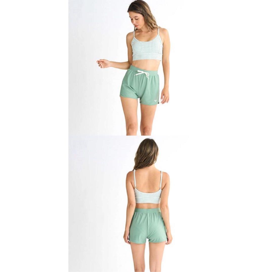 【未使用】試着のみロキシービキニ・ショートパンツ・ラッシュガードセットMサイズ