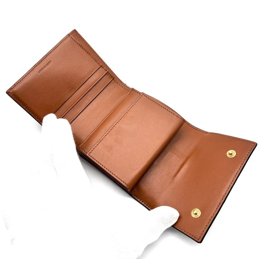 美品 セリーヌ 三つ折り財布 スモール トリフォールド トリオンフ ヒョウ柄