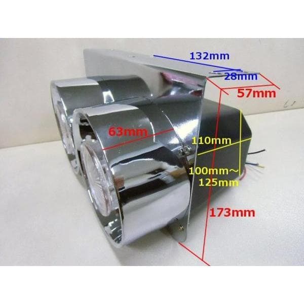 12v 24v トラック用 2連丸型 ロケット テールランプ/12v抵抗付き