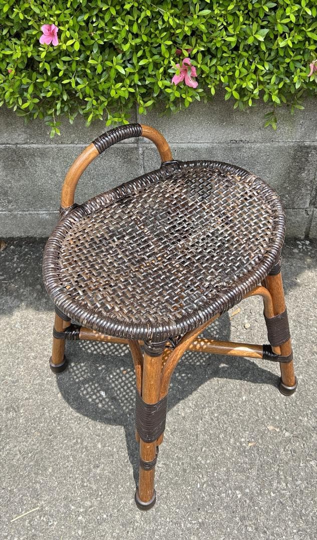 レア!! 熟練職人手作り こだわりの逸品！ツルヤ商店　籐源郷　スツール　ラタン
