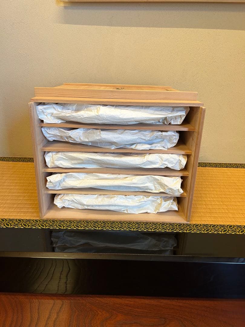 masa石川県加賀市 山中漆器 理平造 飘蒔儈膳四膳　共箱