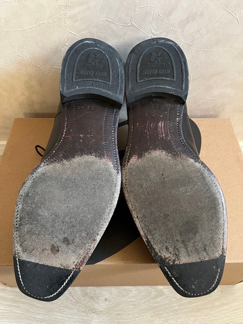 スコッチグレイン 黒 ストレートチップ 25cm