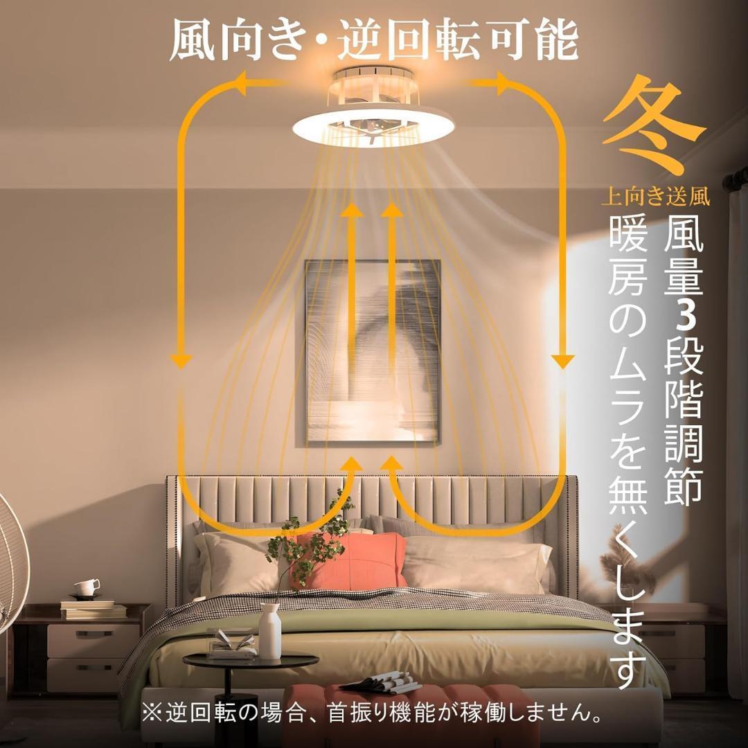 【未開封】シーリングファンライト 12畳 首振り ファン付き LED
