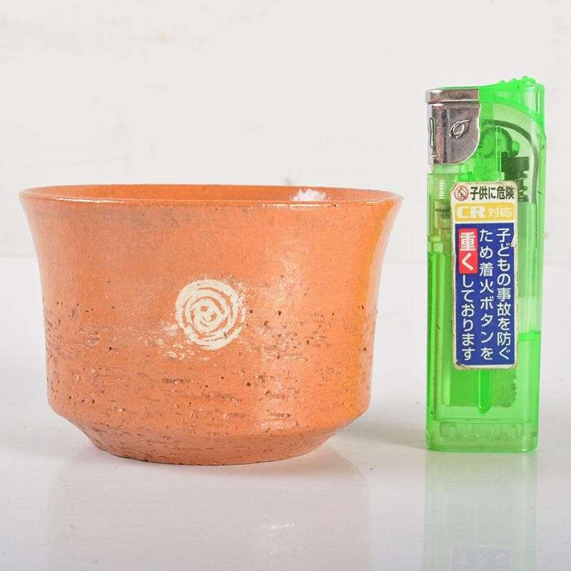 和食器　八事窯　一休庵道年　中村道年作　赤楽小鉢　六客　共箱　M　R6463