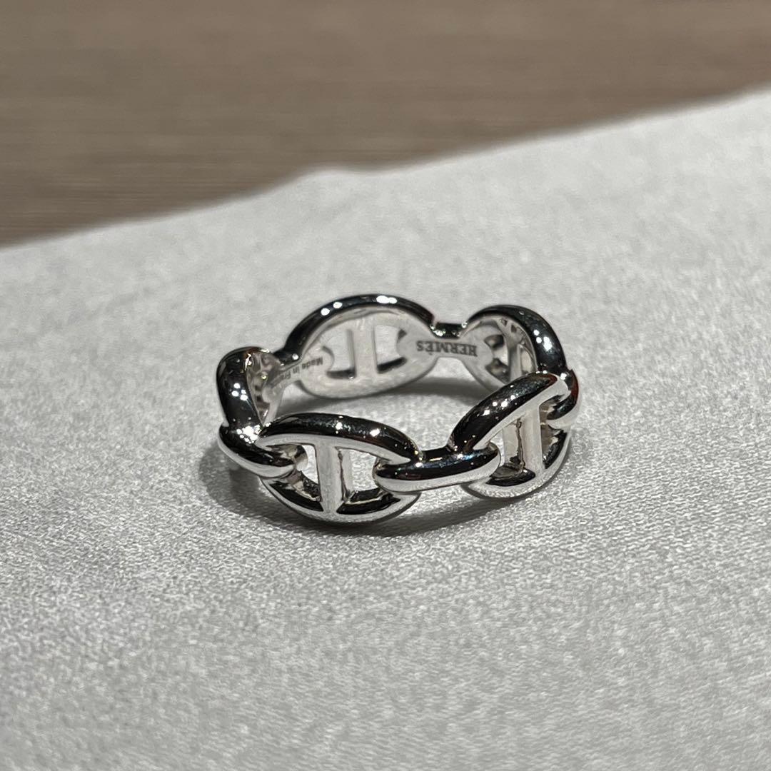 新品正規品　エルメス シェーヌダンクル アンシェネリング 57 シルバーリング