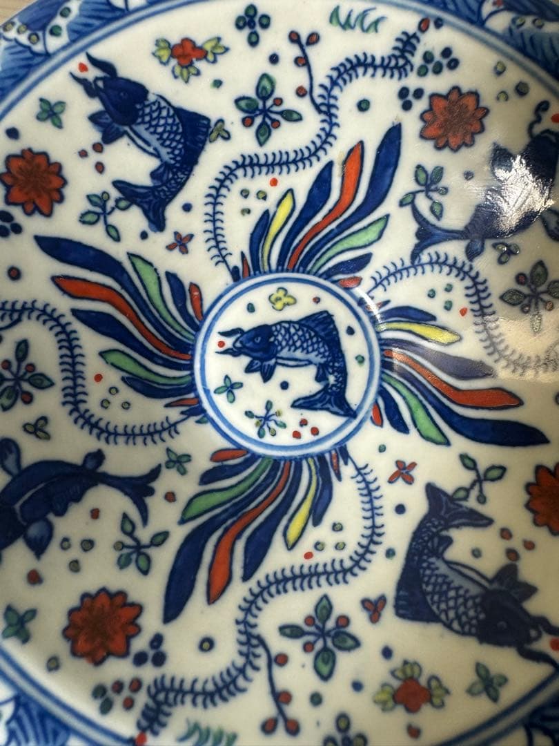 2368  中国骨董　大明萬暦年製銘4客　大明嘉靖年製銘2客　鯉文　鉢　合計6客