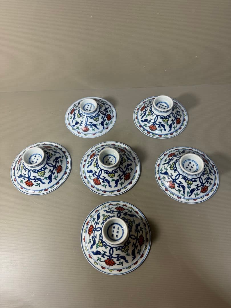 2368  中国骨董　大明萬暦年製銘4客　大明嘉靖年製銘2客　鯉文　鉢　合計6客