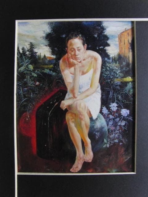 大場再生　「行人」、希少画集より、状態良好、新品高級額装付