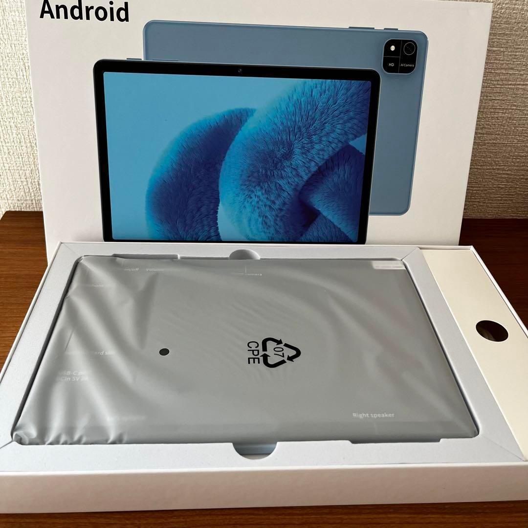タブレット　Android15 10インチ　ブルー　アンドロイド　8コア