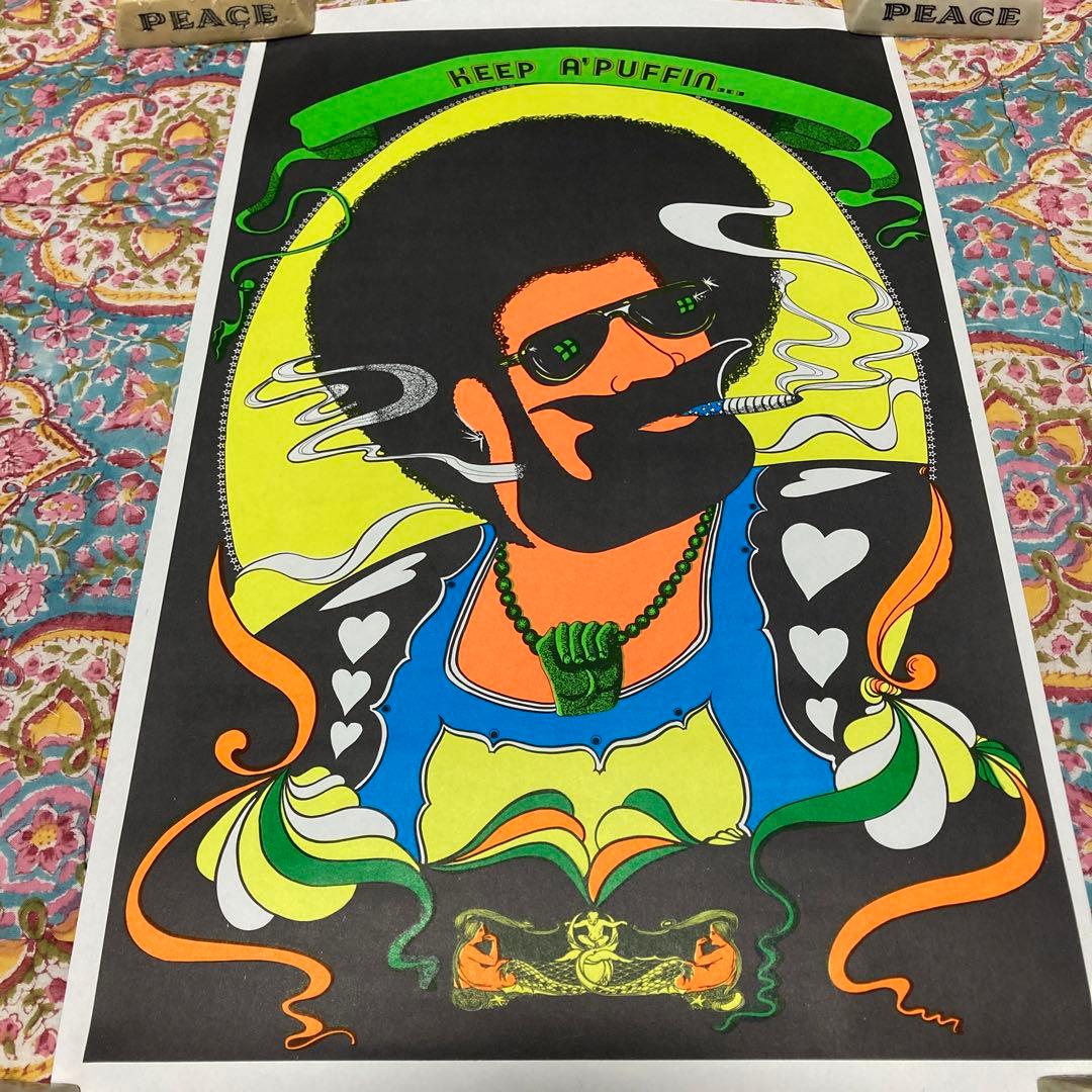 70'sヴィンテージ　ポスター　zigzagデッドストック　マリファナ　ヒッピー