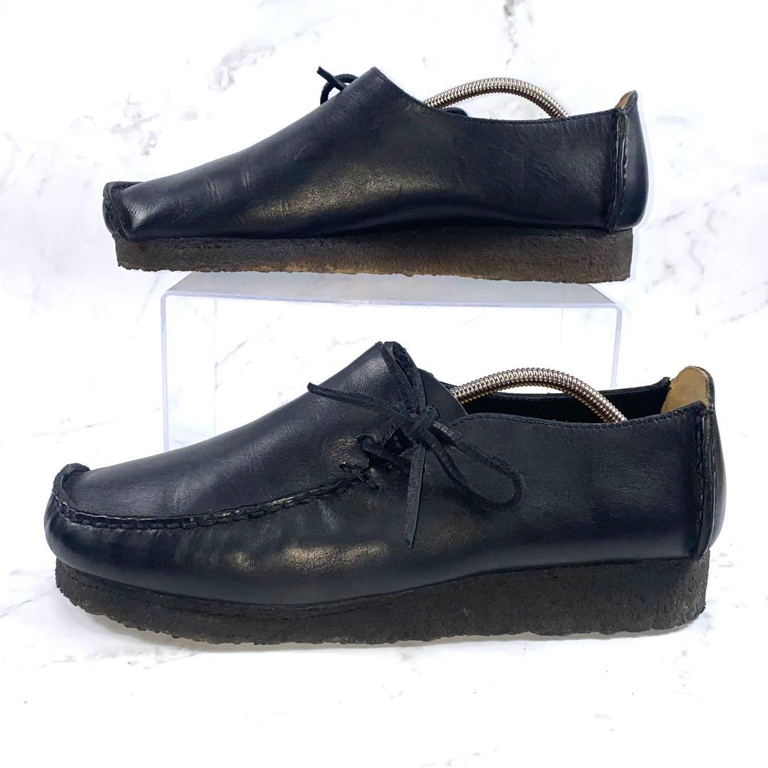 【美品】Clarks LUGGER BLK SMOOTH LEATHER 27