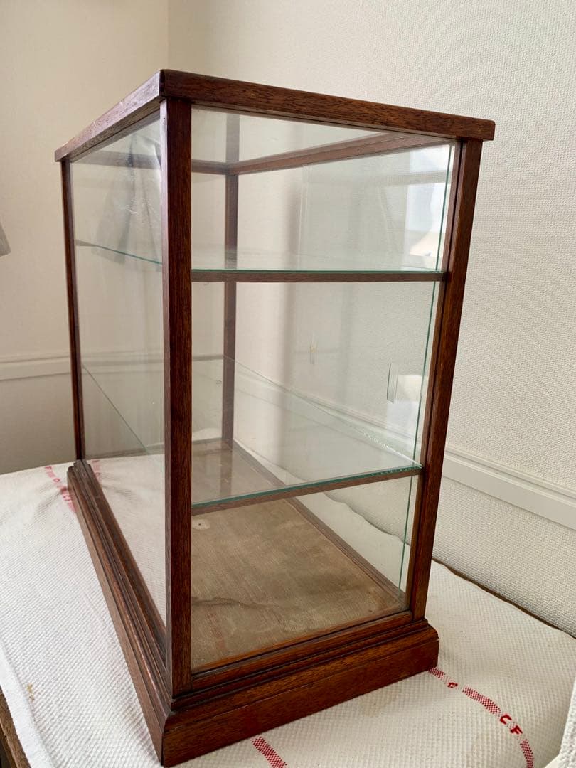 イギリスアンティーク　ガラスショーケース　ヴィンテージ　手渡しのみ　★発送不可