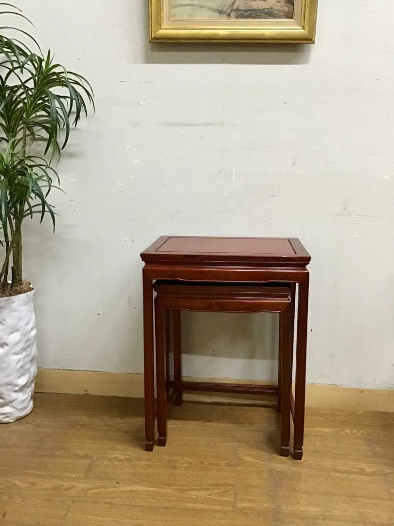 管293☆中国民芸家具☆花梨☆ネストテーブル