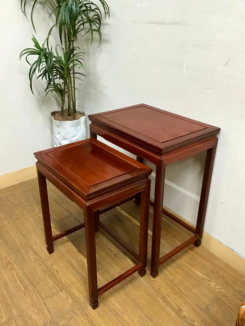 管293☆中国民芸家具☆花梨☆ネストテーブル