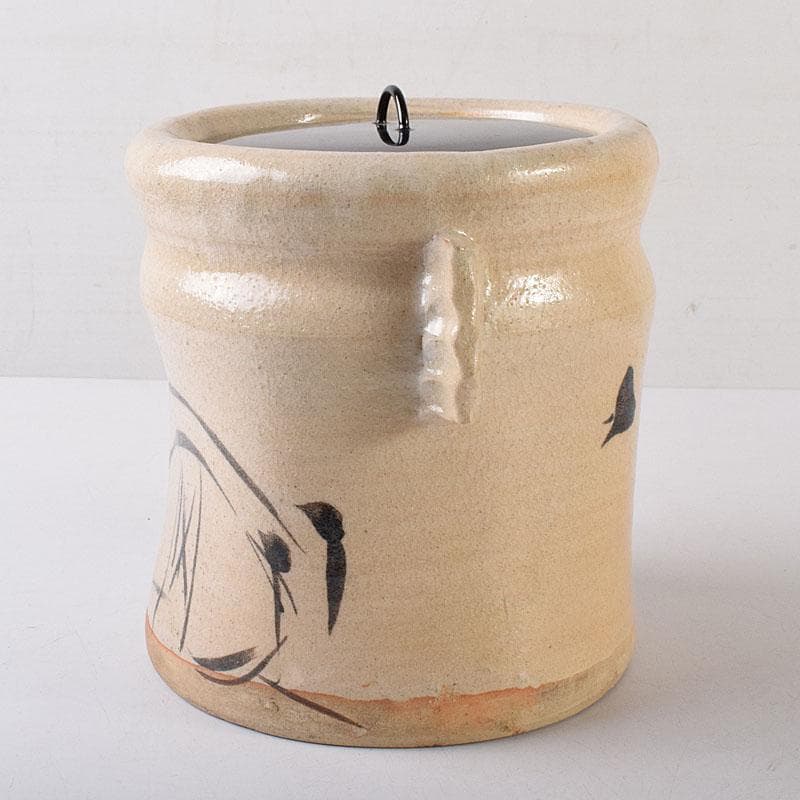 茶道具　人間国宝　荒川豊蔵作　志野焼　古志野　水差　共箱　M　R8690H