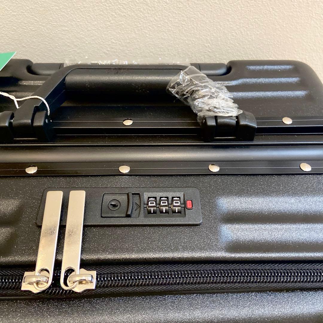 アルミフレームスーツケース♥フロントオープン ブラックSサイズ 42L 機内持込