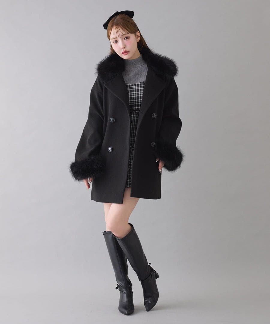 【即購入OK】NICE CLAUP ファーコート 黒 M 3WAY 美品 完売品