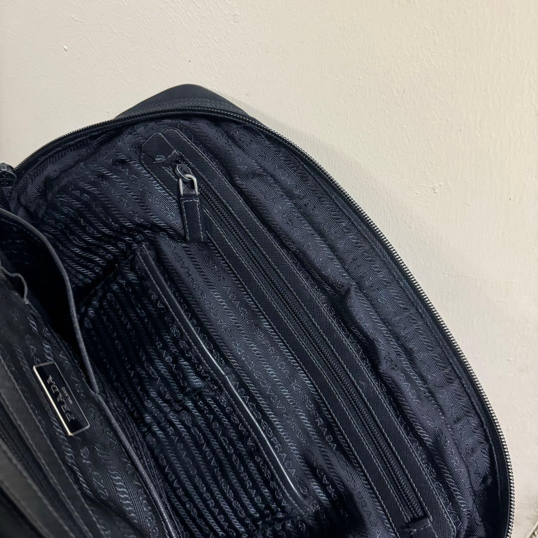 PRADA プラダ ビジネスバッグ ナイロン×サフィアーノ レザー ブラック 黒