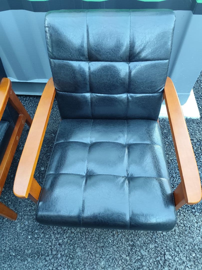 kiroroミッドセンチュリー風 1人掛けソファ2脚＆カフェテーブルセット