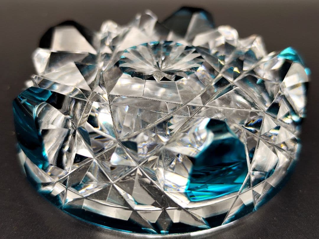 超希少品☆黒川昭男 江戸切子 棗 蓋物 茶道具 （切子、江戸切子、薩摩切子）