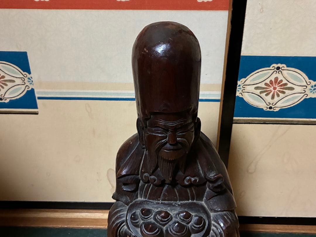 木製 彫刻 中国？ 人物像 約44㎝