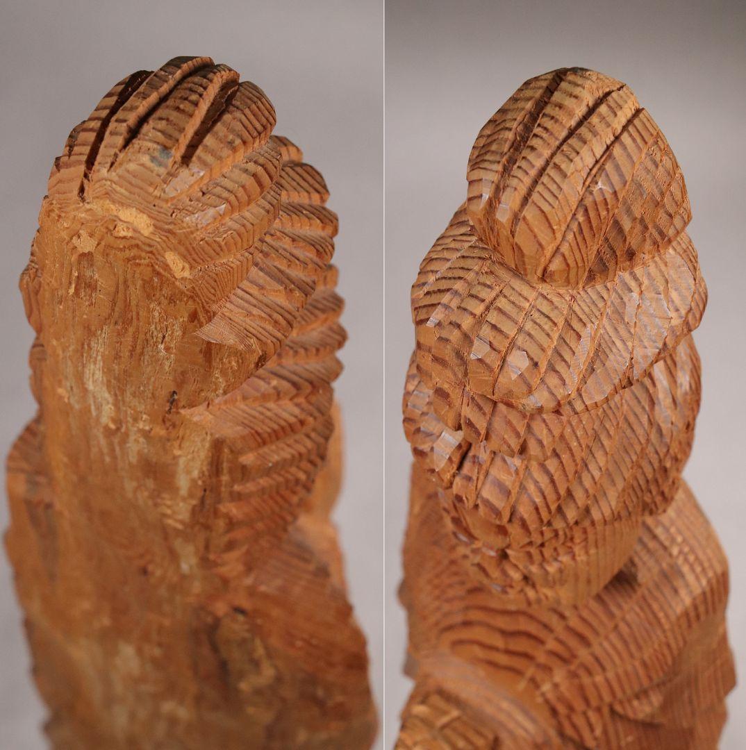 CG26 木彫 円空仏 高75.5cm / 仏教置物一刀彫仏像密教菩薩如来彫刻