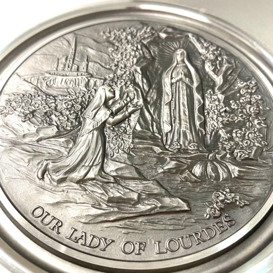 ルルドの聖母像 ピューター製プレート◇