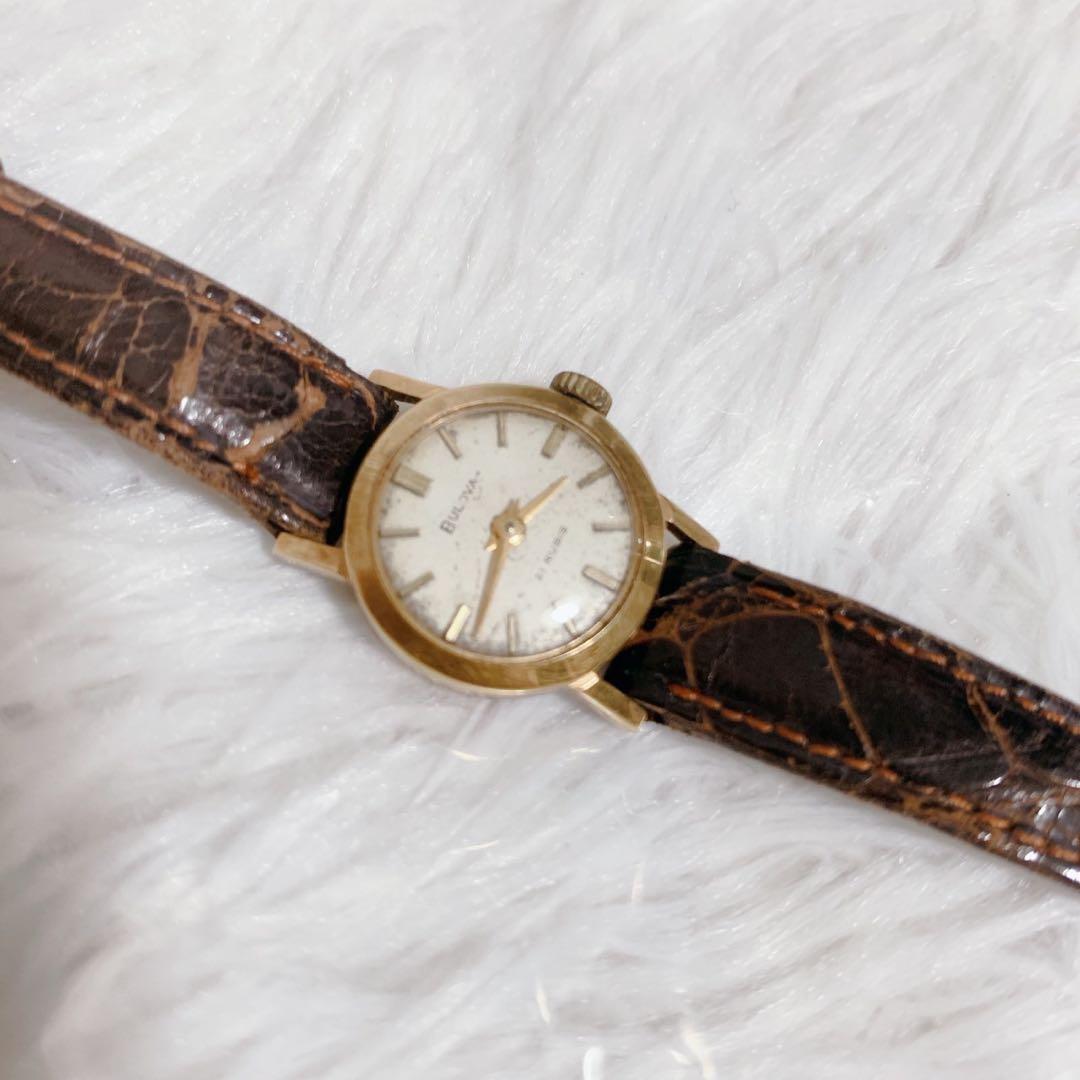 【動作未確認】BULOVA21 エルヴィン 腕時計 K18ゴールド レディース