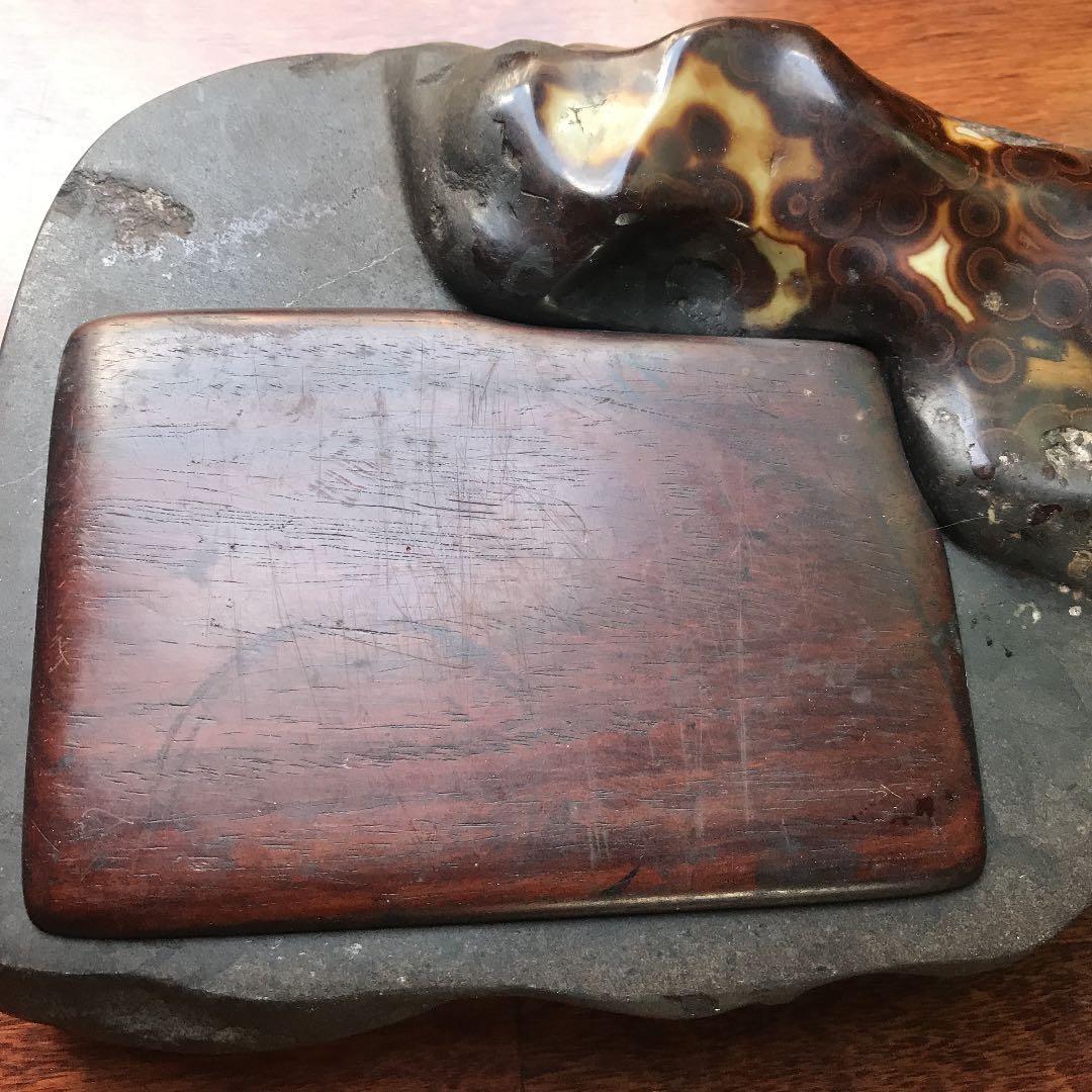 唐木蓋つき、古い硯