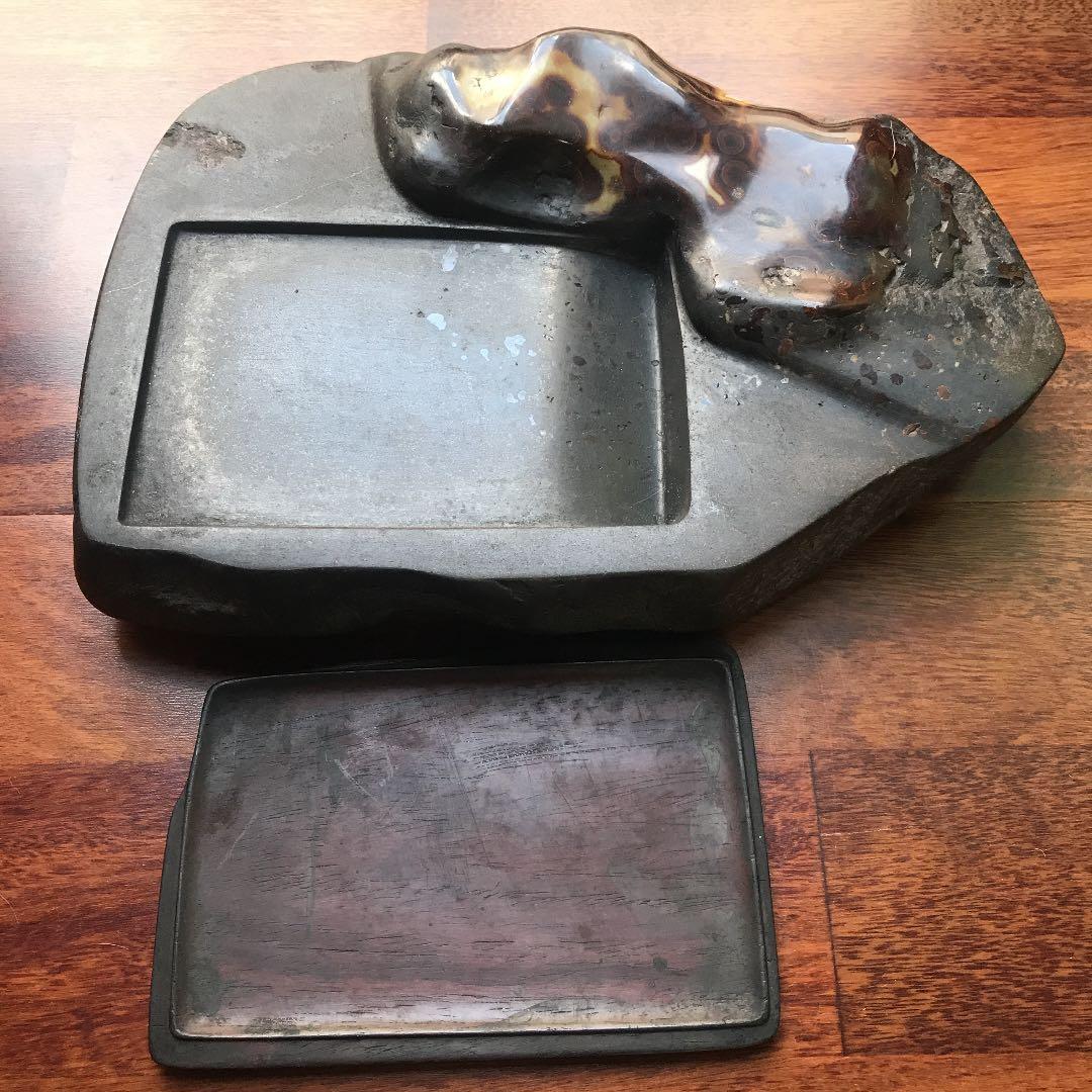 唐木蓋つき、古い硯