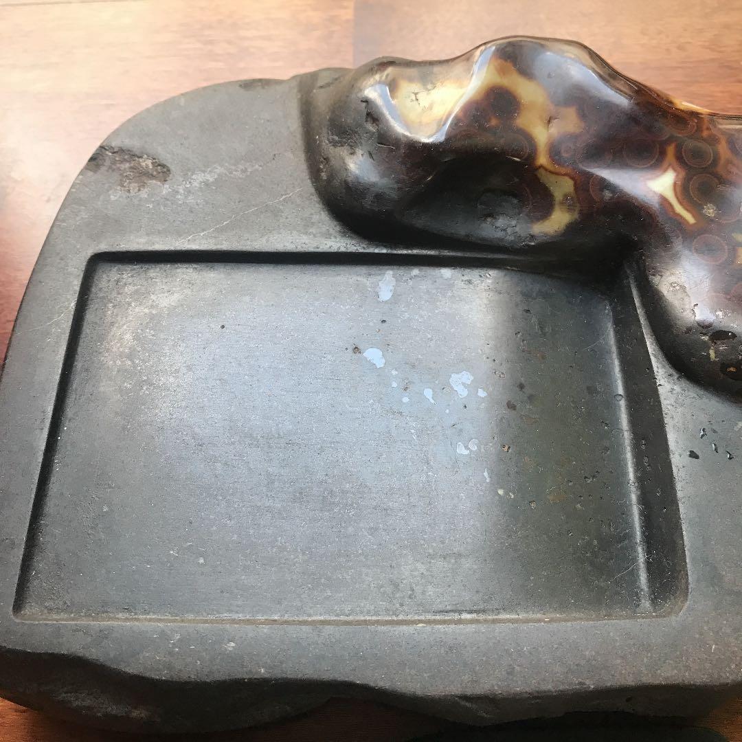 唐木蓋つき、古い硯