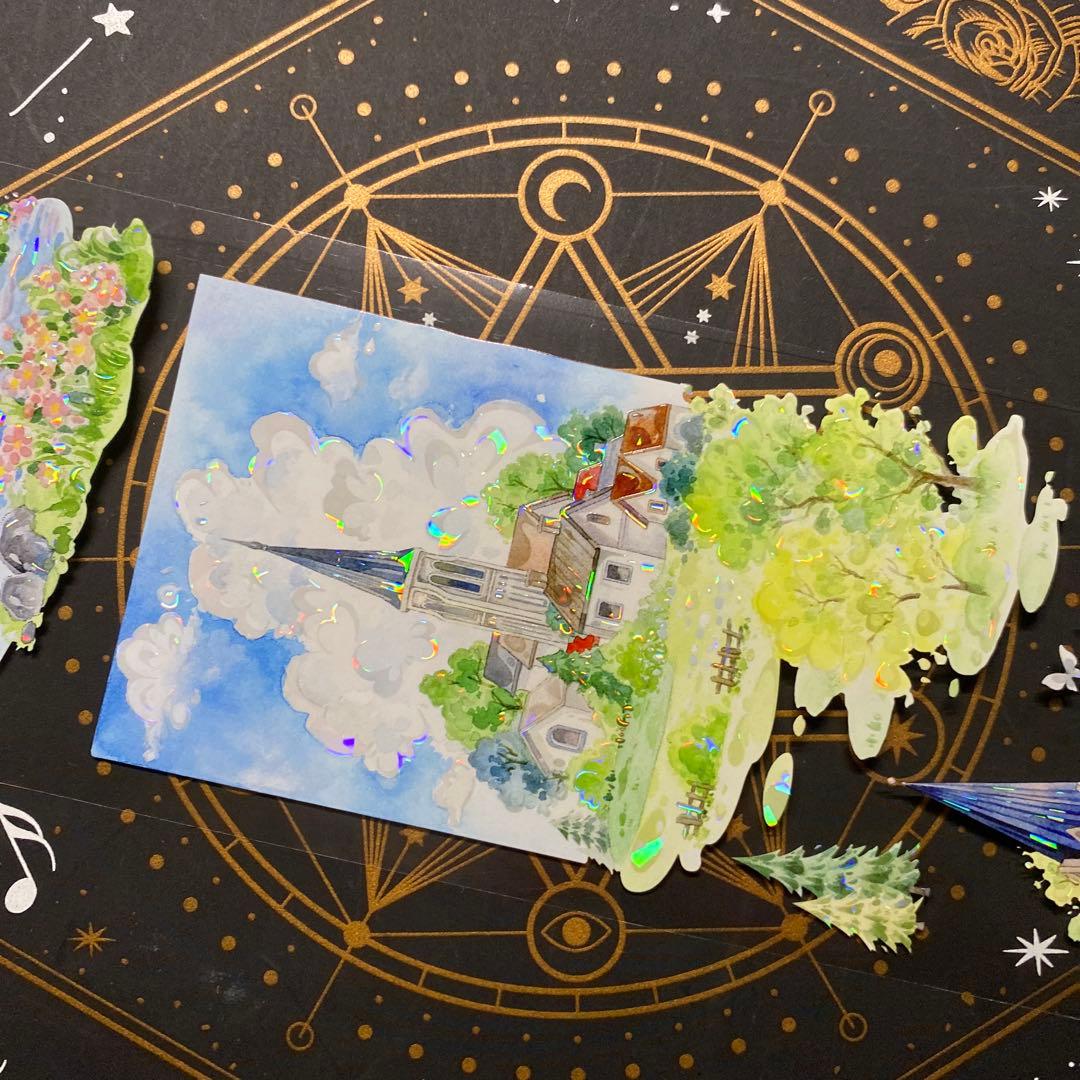 【9314】海外　中古巻　貝殻光マスキングテープ　背景装飾系　四季　残量多め