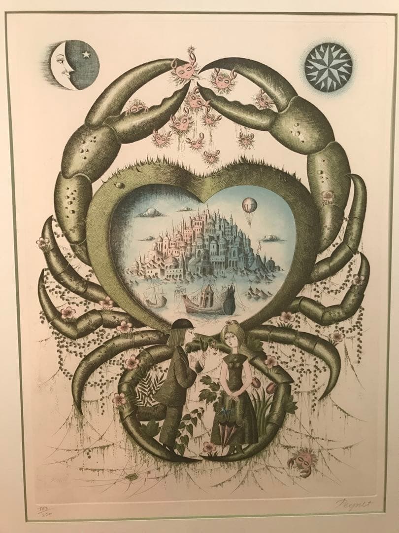 ペイネ　「蟹座」　銅版画　直筆サイン・エディション有り